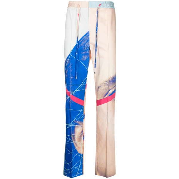 リミタート メンズ 心地好いズボン下 ボトムス Painterly-print straight-leg trousers Multicolour