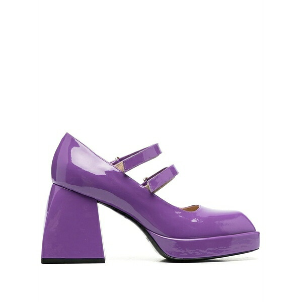 ノダレト レディース パンプス シューズ 85粍 square-toe pumps Purple レディース靴-靴-パンプス