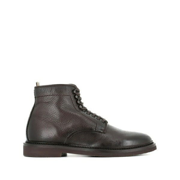 オフィチーネ クリエイティブ メンズ ブーツ シューズ Lace-up leather boots Brown｜asty