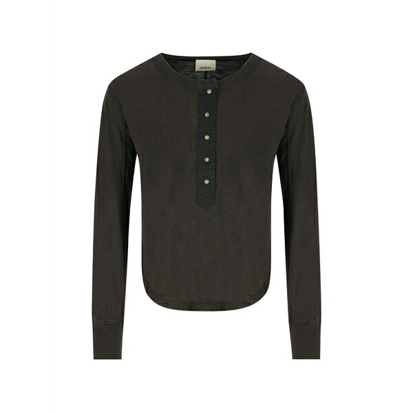 イザ呼びりん マラン レディース ティーシャツ トップス Button-fastening silk top  Brown