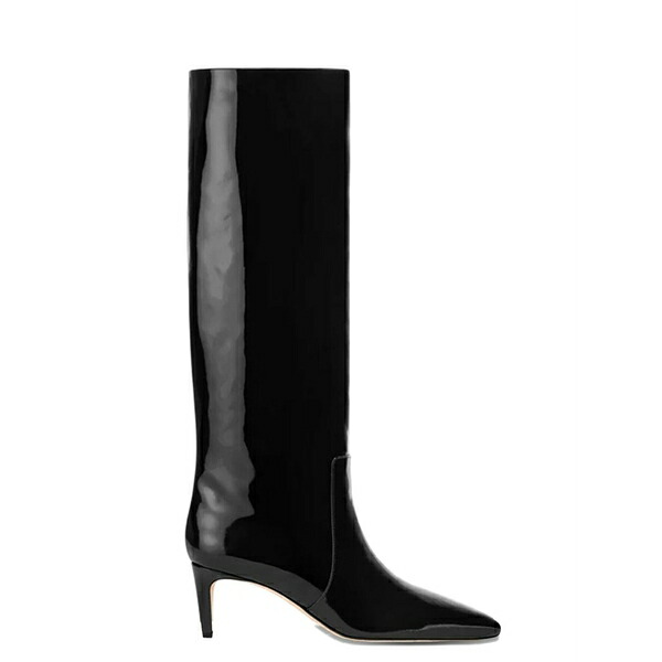 光の都市一つ星の州 レディース ブーツ シューズ 60粍 pointed-toe knee-high boots Black