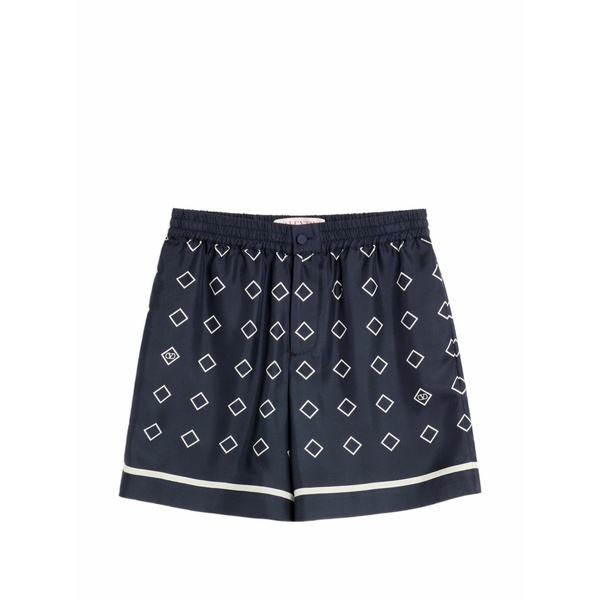 ヴァレンティノ ガラヴァーニ メンズ カジュアルパンツ ボトムス Skill twill bermuda shorts with all-over opticool print Blue｜asty