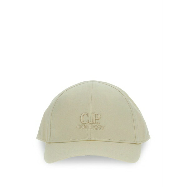 シーピーカンパニー メンズ かぶり笠 佩び物 Logo-embroidered baseball cap Neutrals