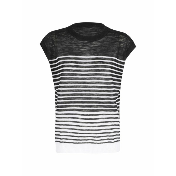 ロベルトコリーナ レディース プルオーバー トップス Striped t-shirt Black