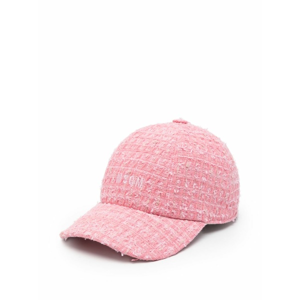 エムエスジイエム レディース かぶり笠 付属品 Logo tweed hat Pink