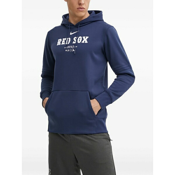 ナイキ メンズ パーカー・スウェットシャツ アウター X boston red sox authentic collection hoodie Blue
