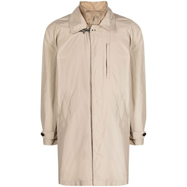 フェイ メンズ コート アウター Layered design trenchcoat Brown|asty