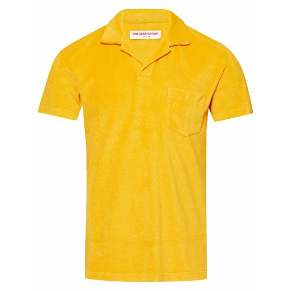 オール赤ちょうちん 赤銅色 メンズ スポーツシャツ トップス Terry-cloth polo shirt  Orange