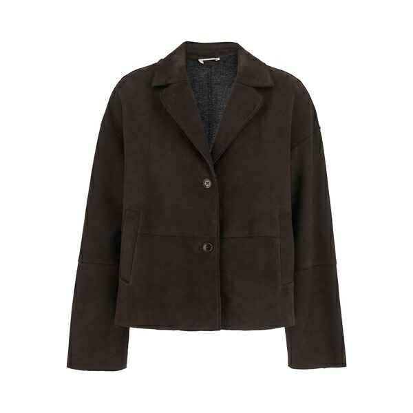 パロッシュ レディース 上衣＆上衣 アウター Suede button-fastening jacket Brown