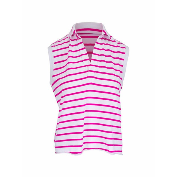 真っ直ぐ ＆ アイリーン レディース スポーツシャツ トップス Olivia striped polo top White