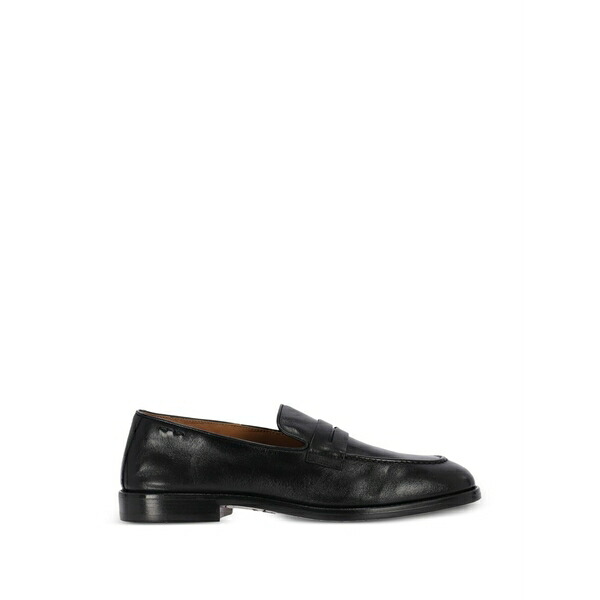 アレクサンダー オット メンズ スリッポン・ローファー シューズ Leather slip-on loafers Black