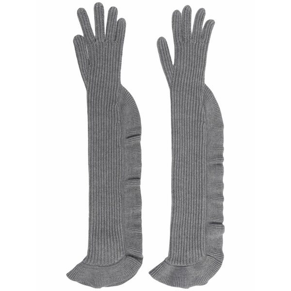 レッドヴァレンティノ レディース 手袋 アクセサリー Ribbed knitted gloves Grey