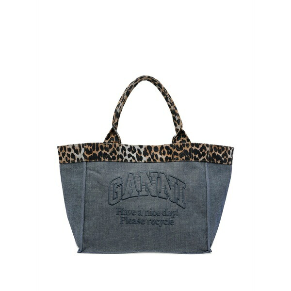 ガニー レディース トートバッグ 御徒面子 Logo tote bag Blue バッグ-トートバッグ-レディースバッグ