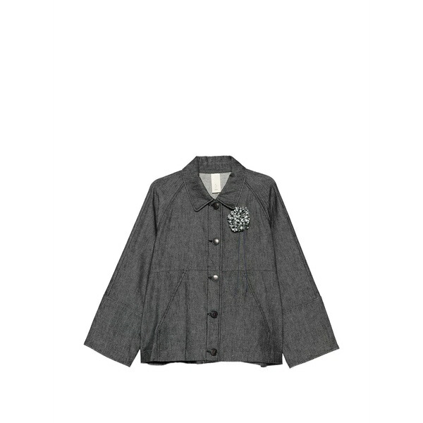 ソーオ レディース 上衣＆上衣 アウター Brooch-detail jacket Black