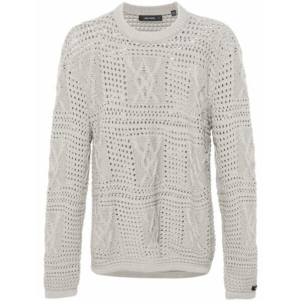 デイリー・つづり方 メンズ 編み物\u0026プルオーバー アウター Crochet-knit cotton jumper Grey