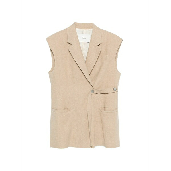 テラ レディース 厚地の外套 アウター Charlie button sleeveless waistcoat Neutrals