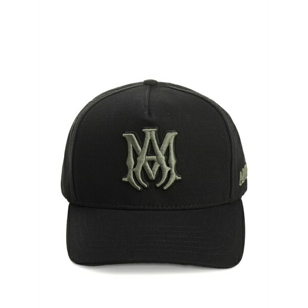 アミリ メンズ 鳥打ち帽 付属物 Logo-embroidered baseball cap Black