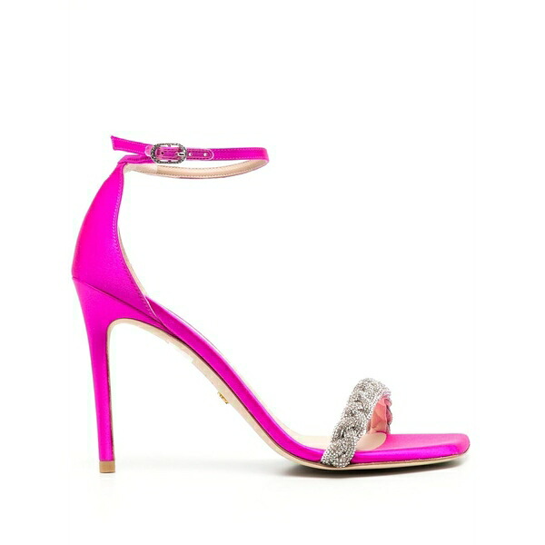 スチュアート ワイツマン レディース サンダル シューズ 107粍 crystal-embellished strap sandals Pink