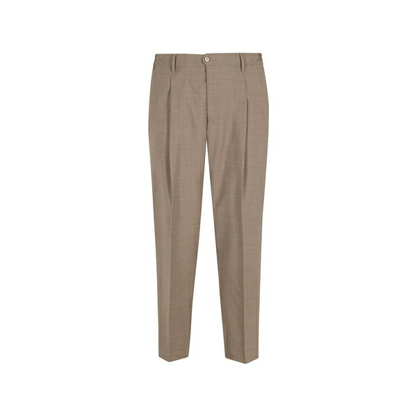 ブリ後押し 1949 メンズ 心地好いズボン下 ボトムス Pleated trousers Brown