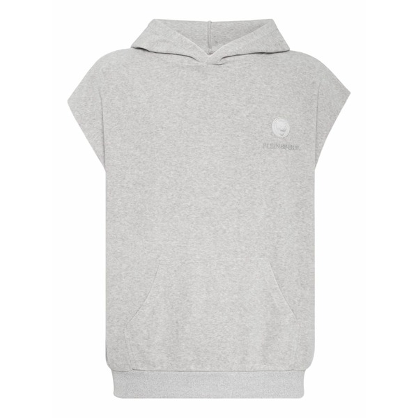 プレインスポーツ メンズ ジャケット＆ブルゾン アウター Logo-patch sleeveless hoodie Grey｜asty