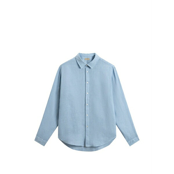 ウール リッチ メンズ シャツ トップス Garment-dyed linen shirt Blue|asty