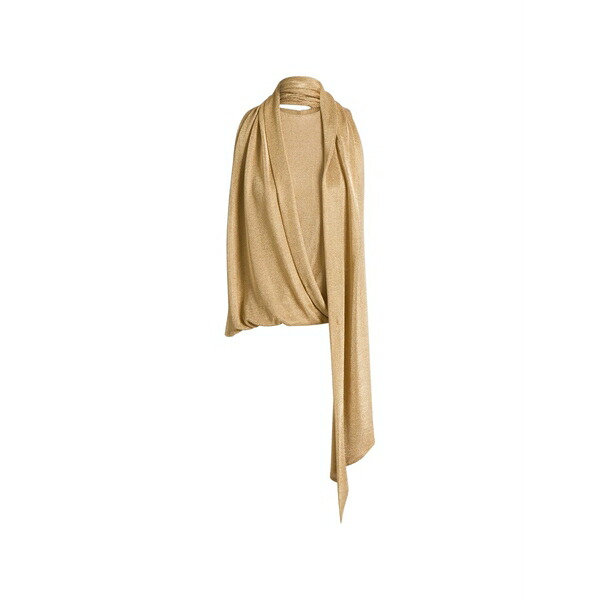 アルベルタ フェレッティ レディース ティーシャツ トップス Draped sleeveless top Gold トップス-レディースファッション-シャツ・ブラウス