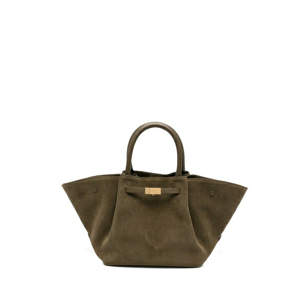 デメリエー レディース トートバッグ バッグ Midi new york perforated-detail suede tote bag Green|asty