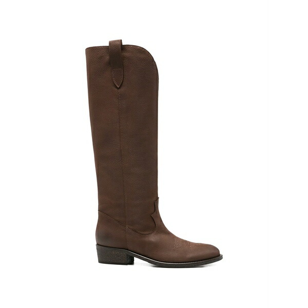 ヴィアローマ15 レディース ブーツ シューズ Embroidered knee-length boots Brown