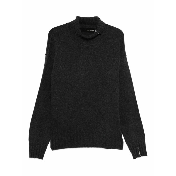 イザベル・ベネナート メンズ 編み物\u0026プルオーバー アウター High-neck ribbed-hem sweater Grey