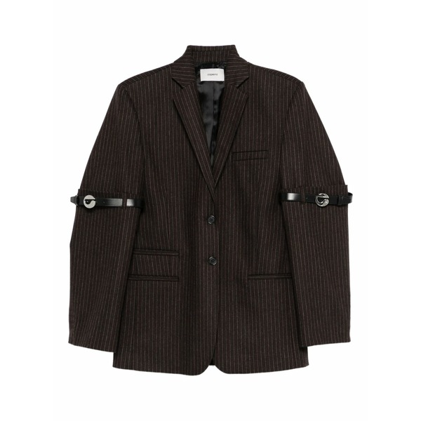 コペルニ レディース 上衣＆上衣 アウター Belted-sleeve pinstriped blazer Brown