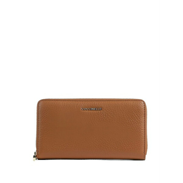 コチネレ レディース 紙入れ 付属品 Zip-around leather wallet Brown