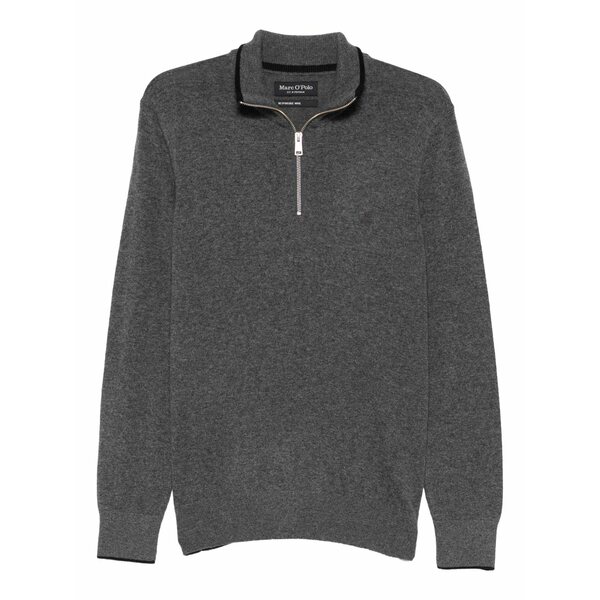 マルコポーロ メンズ 編み物\u0026プルオーバー アウター Zip neck sweater Grey