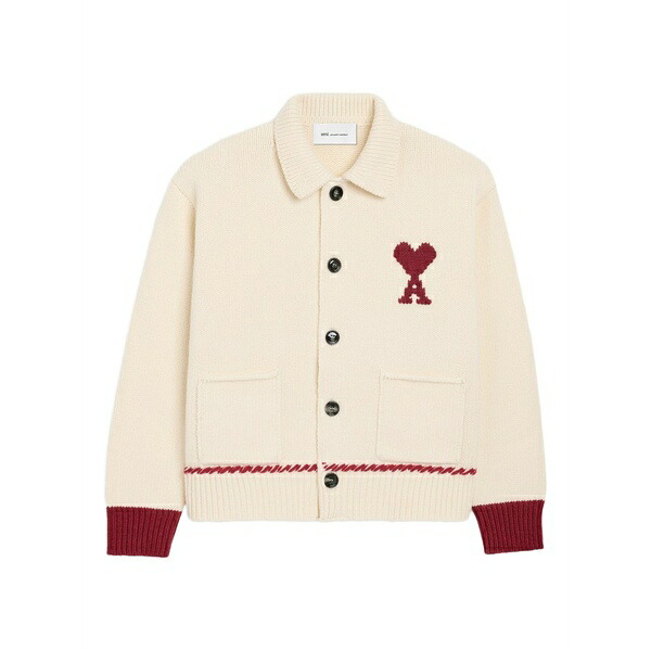 意中の女 メンズ ジレー アウター Ami de coeur embroidered cardigan Neutrals