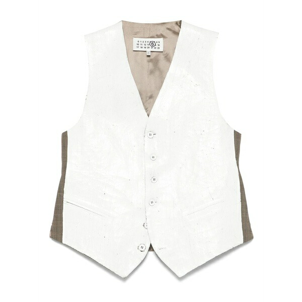 マルタンマルジェラ レディース 上衣＆上衣 アウター Half-painted waistcoat White
