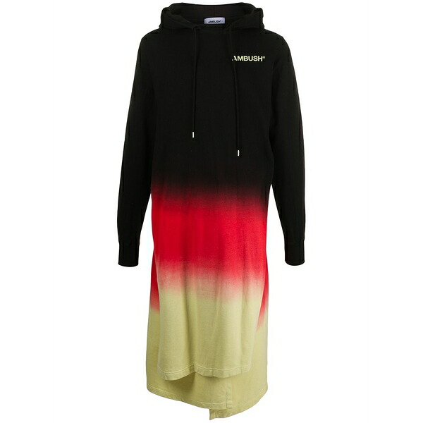 アンブッシュ メンズ パーカー・スウェットシャツ アウター Gradient long hoodie Black｜asty
