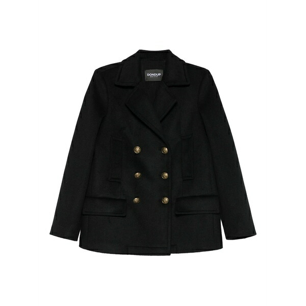 ドンダップ レディース 厚地の外套 アウター Double-breasted coat Black