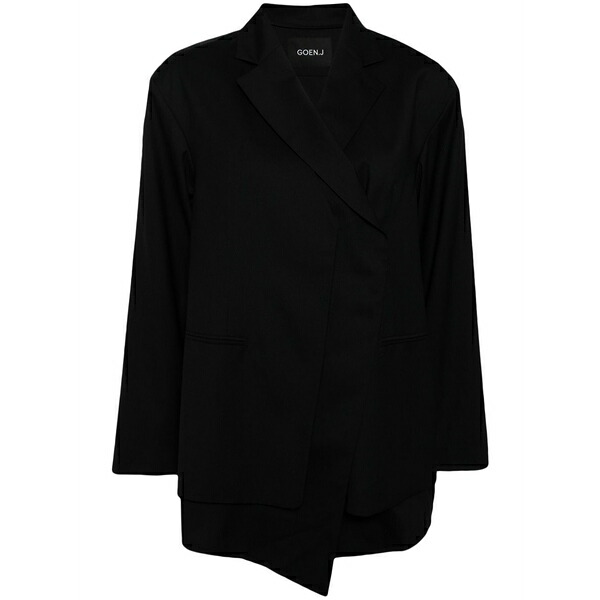 ゴエンジェイ レディース 上衣＆上衣 アウター Layered single-breasted blazer Black