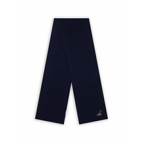 バリー メンズ えり巻き・袈裟・えり巻き 付属物 Logo-embroidered ribbed-knit scarf Blue