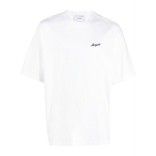 アクセルアリガト メンズ プルオーバー トップス Logo-embroidered t-shirt White