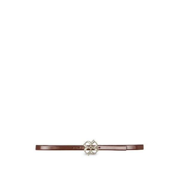 ドロシーシューマッハ レディース 胴締め 佩び物 Subtle shine rose-buckle leather belt Brown