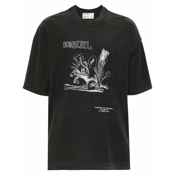 ドムレベル メンズ プルオーバー トップス Comic kick graphic-print cotton t-shirt Grey
