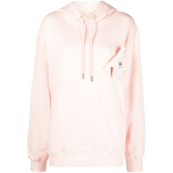 開会式 レディース パーカー・スウェットシャツ アウター Box-logo rib-trimmed hoodie Pink