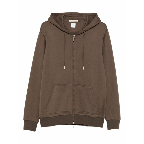 イレブンティ メンズ パーカー・スウェットシャツ アウター Zip-up hoodie Brown｜asty 101,090円