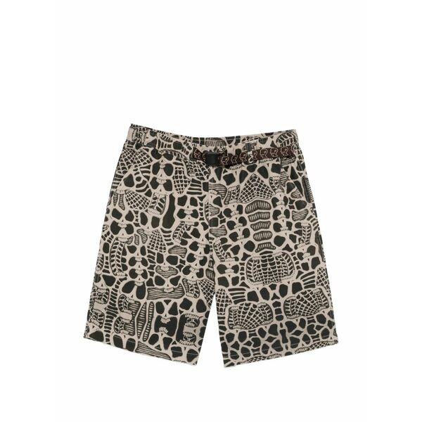 ブレインデッド メンズ 心地好いズボン下 ボトムス Skull-print belted shorts Neutrals