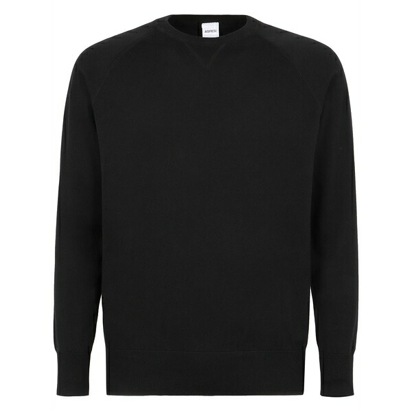 アスペジ メンズ パーカー・スウェットシャツ アウター Raglan sweatshirt Black