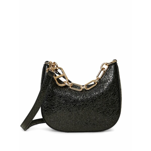 ツイン書き割り レディース ショルダーバッグ 御徒面子 Mini croissant shoulder bag Black