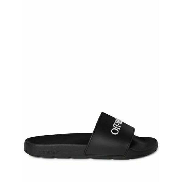 象牙色 メンズ サンダル シューズ Bookish logo-print slides Black