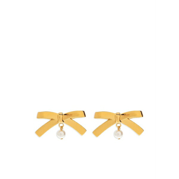 モスキーノ レディース ピアス&イヤリング アクセサリー Bow-shape pearl-embellishment earrings Gold|asty