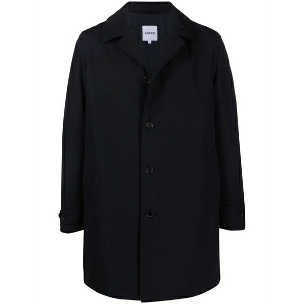 アスペジ メンズ コート アウター Single-breasted cotton-blend coat Blue|asty