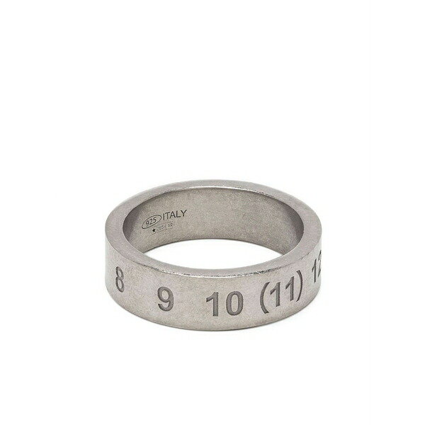 マルタンマルジェラ メンズ 輪っか 佩び物 Numbers-motif engraved ring Silver